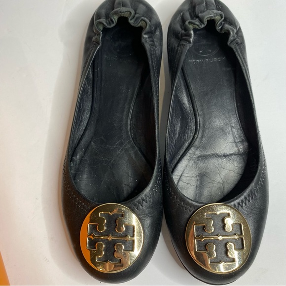 Tory Burch Black leather Reva flats 7.5 - Picture 8 of 9